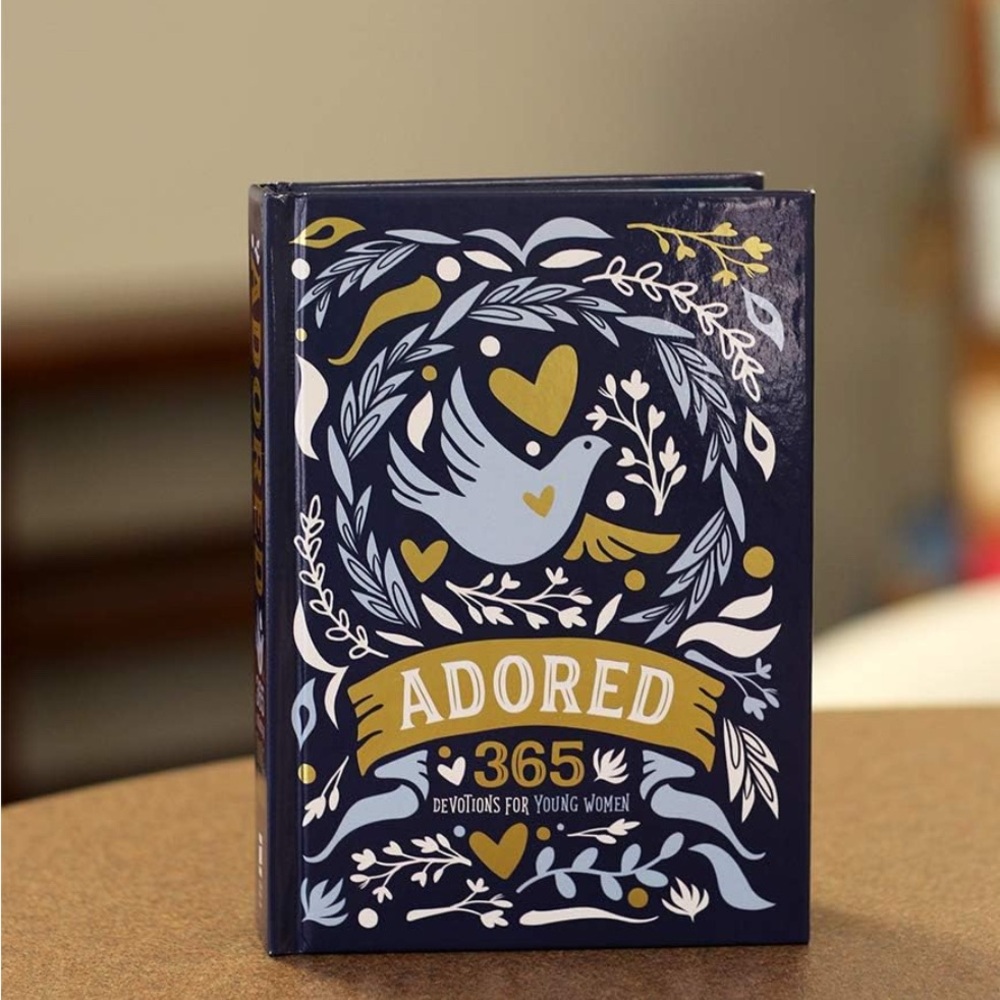 Adored Devotional Book with Gold and Blue Design